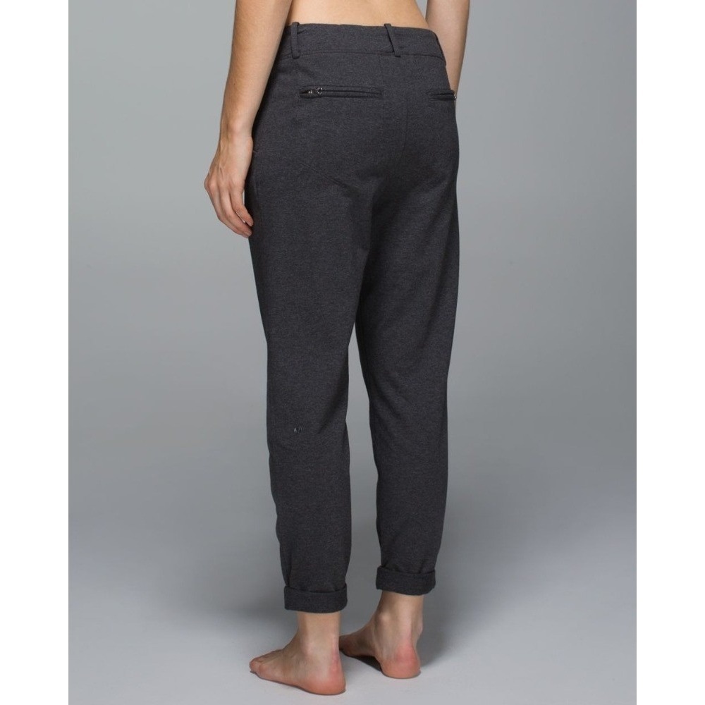Lululemon Stress Less Pant Women 6 Heathered Dark Grey Tapered Sweatpants W5G31S - Picture 2 of 13